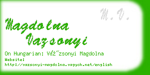 magdolna vazsonyi business card